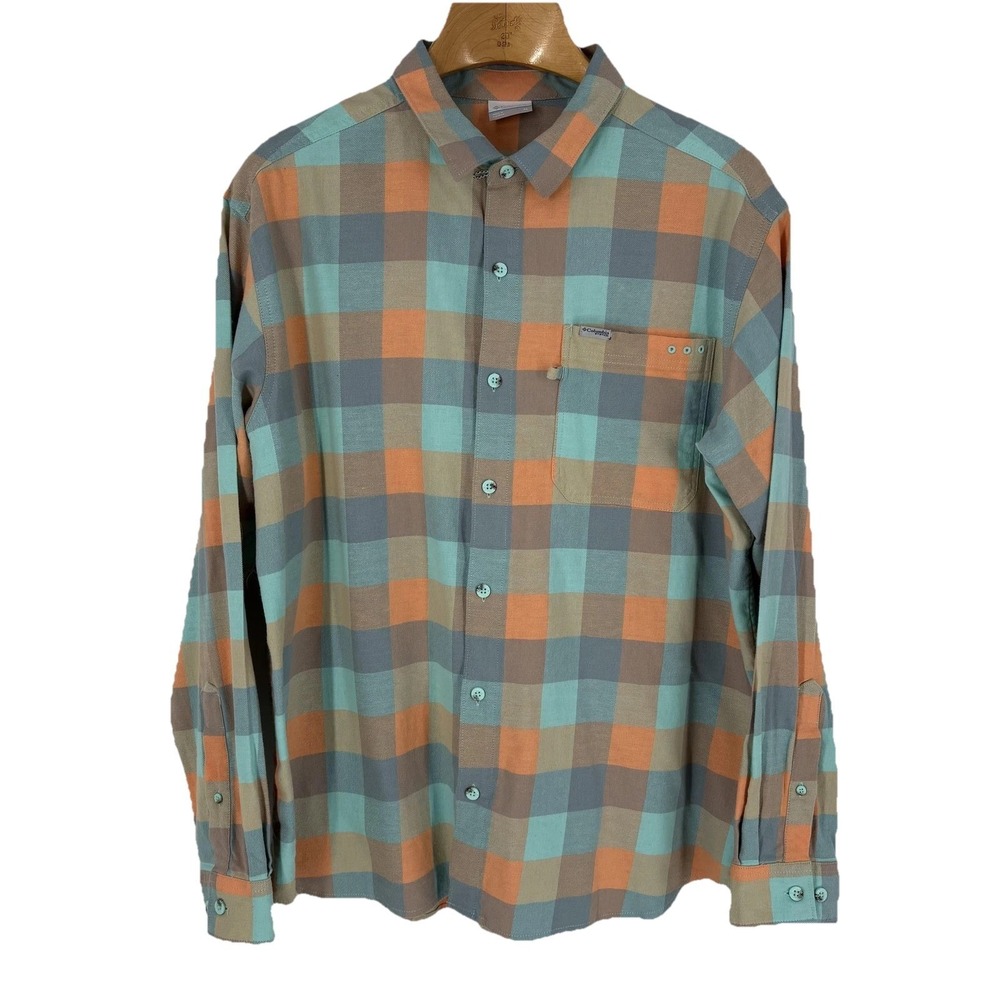 Columbia Shirt Mens XL Multicolor‎ Plaid Long Sleeve Button Up PFG Fishing Top